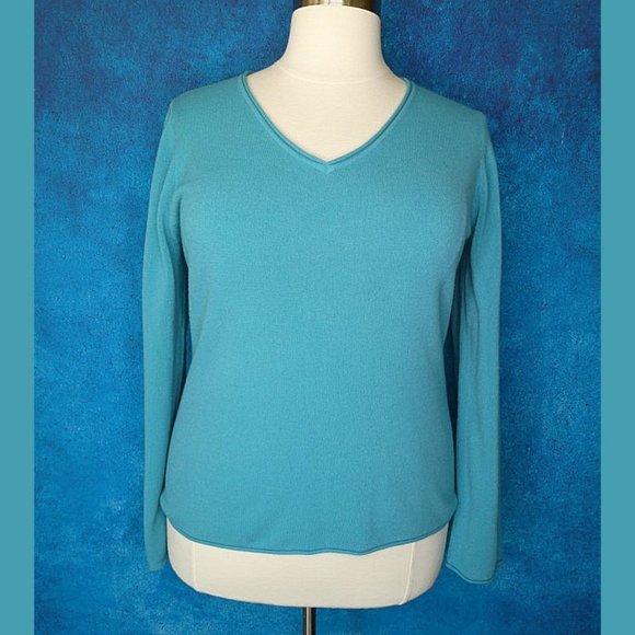 White Stag Teal V Neck Sweater XXL - Picture 2 of 8